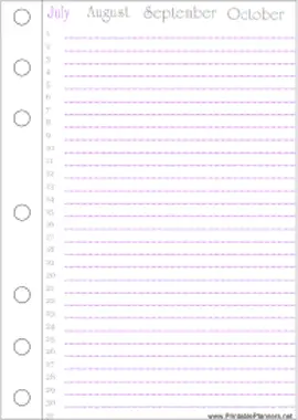 Printable Monthly Bullet Journal July