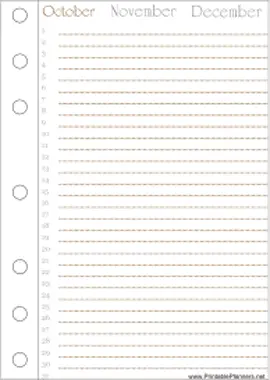 Printable Monthly Bullet Journal October