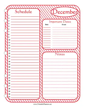 Printable Monthly Planner December