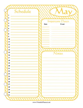 Printable Monthly Planner May