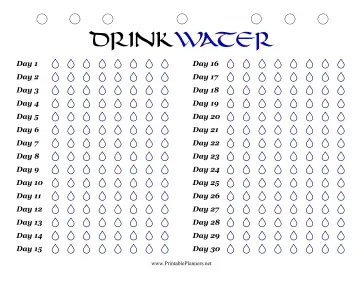 Printable Monthly Water Tracker