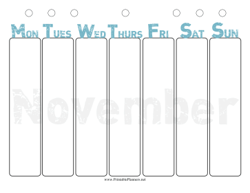 Printable November Weekly Planner