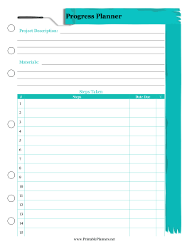Printable Progress Planner