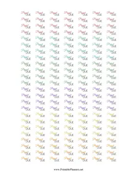 Printable Project Due Stickers