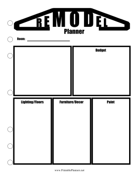 Printable Remodel Planner