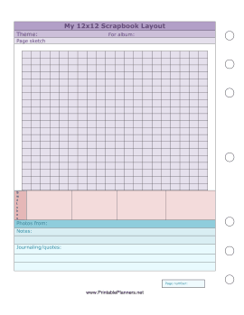 Printable Scrapbook Layout Planner - Left