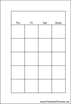 Printable Small Organizer Monthly Planner-Month On Two Pages - Right