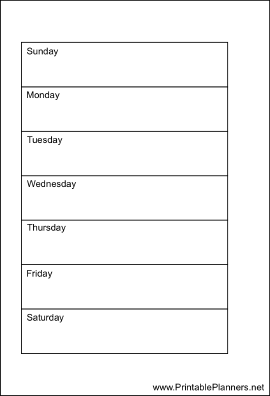 Printable Small Organizer Weekly Planner-Week On A Page - Left