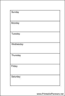 Printable Small Organizer Weekly Planner-Week On A Page - Right