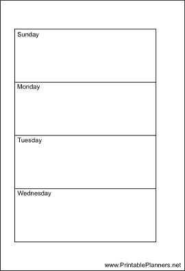 Printable Small Organizer Weekly Planner-Week On Two Pages - Left