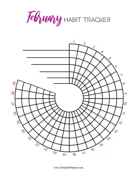 Printable Spiral Tracker February