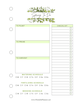 Printable Spring To Do