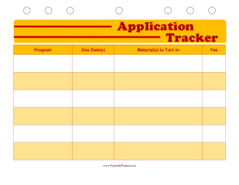 Printable Student Planner — Application Tracker