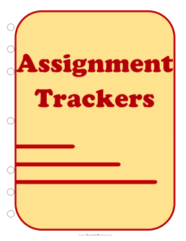 Printable Student — Assignment Trackers (cover page)