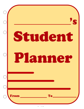 Printable Student Planner — Cover Page