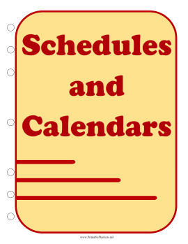 Printable Student Planner — Schedules (cover page)