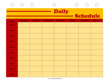 Printable Student Planner — Daily Schedule