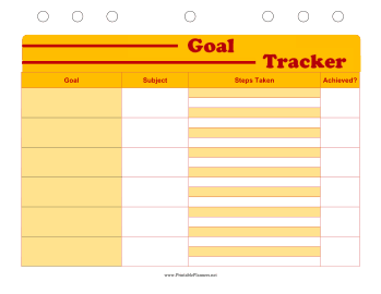 Printable Student Planner — Goals