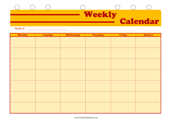 Printable Student Planner — Weekly Calendar