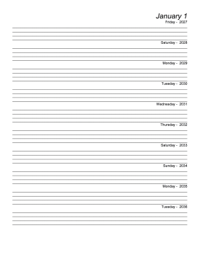 Printable Ten Year Journal (Starts 2027)