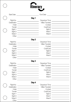 Printable Travel Journal Itinerary