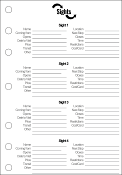 Printable Travel Journal Sights