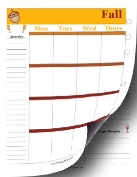 Printable Two Page Fall Planner