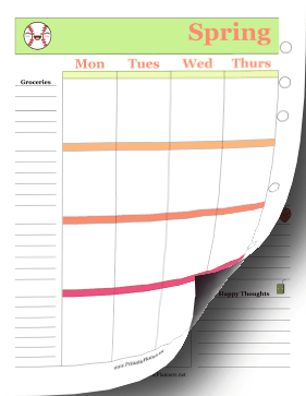 Printable Two Page Spring Planner