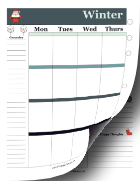 Printable Two Page Winter Planner