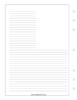 Printable Upper Right Image Journal - Left