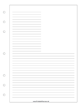 Printable Upper Right Image Journal