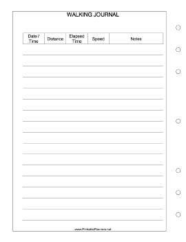 Printable Walking Journal - Left