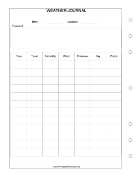 Printable Weather Journal - Left