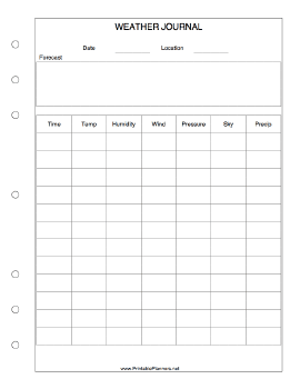 Printable Weather Journal