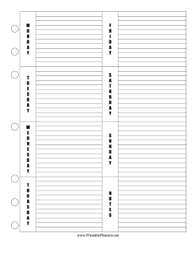 Printable Weekly Planner Vertical