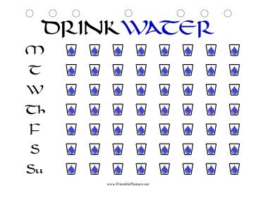 Printable Weekly Water Tracker
