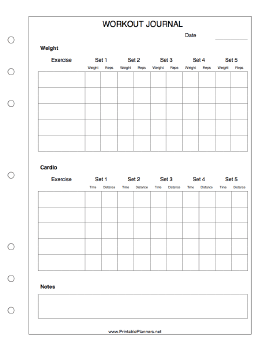 Printable Workout Journal