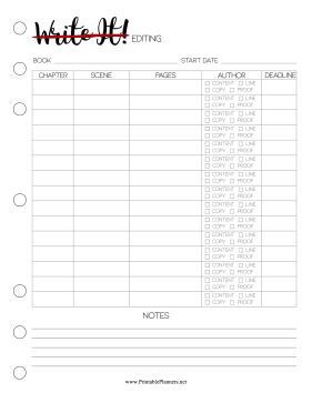 Printable Write It Editing