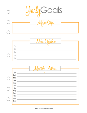 Printable Yearly Goal Planner