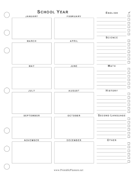 Printable Yearly School Planner