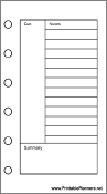 Printable Mini Organizer Cornell Note Page - Right