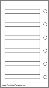 Printable Mini Organizer Lined Note Page - Left (portrait)