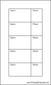 Printable Hipster Organizer Phone List (2-column)