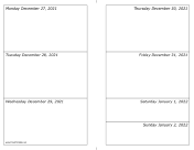 Printable 12/27/2021 Weekly Calendar-landscape