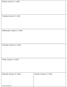 Printable 01/03/2022 Weekly Calendar-portrait