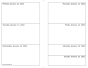 Printable 01/10/2022 Weekly Calendar-landscape