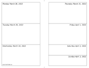 Printable 03/28/2022 Weekly Calendar-landscape