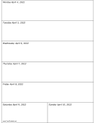 Printable 04/04/2022 Weekly Calendar-portrait