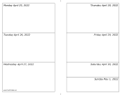 Printable 04/25/2022 Weekly Calendar-landscape