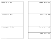 Printable 07/25/2022 Weekly Calendar-landscape